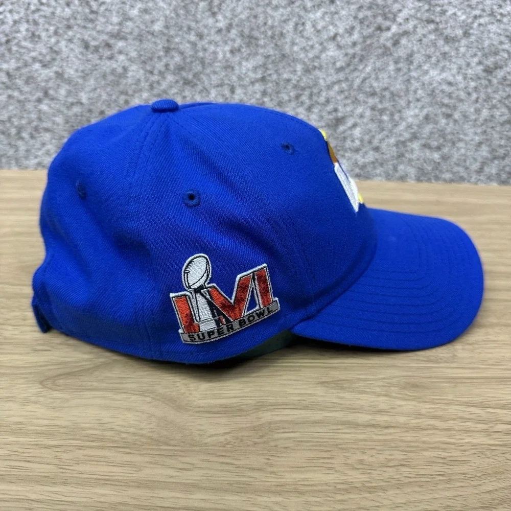 LA Rams Hat Cap Strap Back Blue‎ Super Bowl LVI Patch Adult Unisex NFL Football